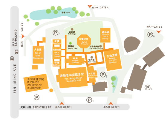 Map to Buddhist College of Singapore